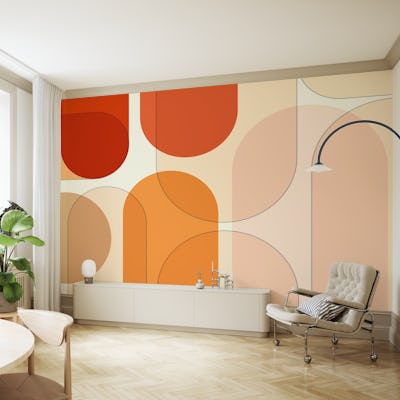 Warm Abstract Mid Century Arch Geometry
