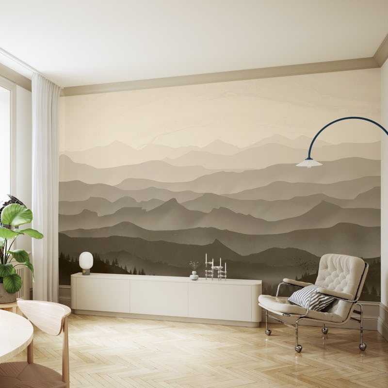Misty Mountain Layers Sepia