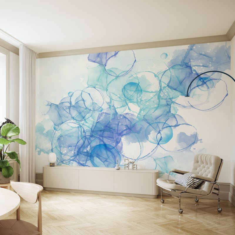 Blue Alcohol Ink Bubbles