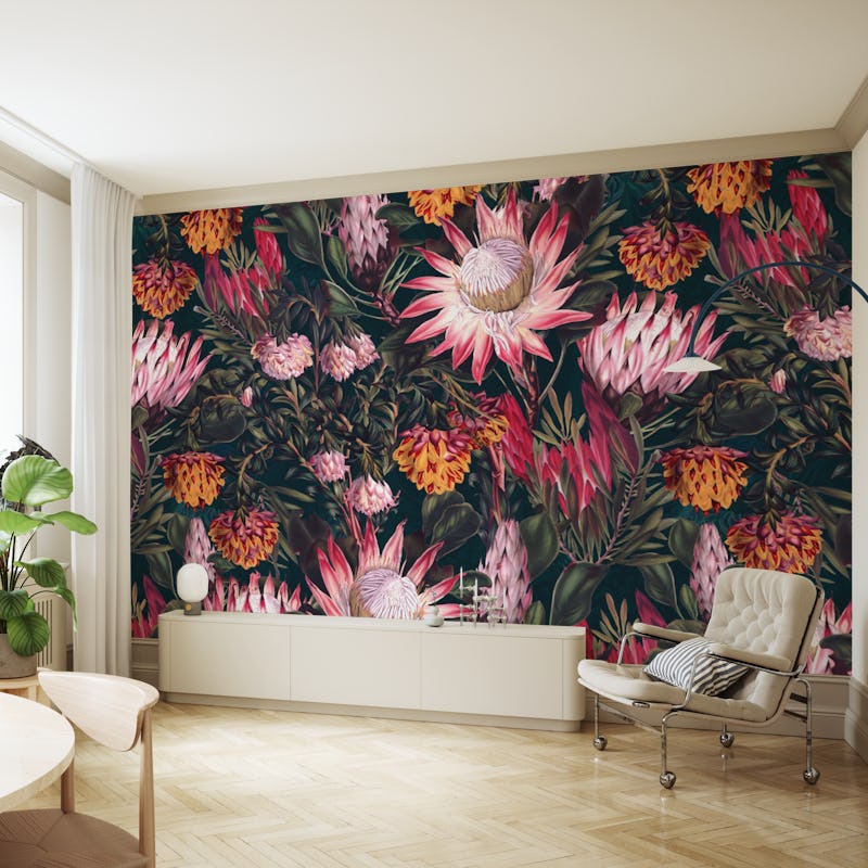 Protea Floral-Night Pattern II