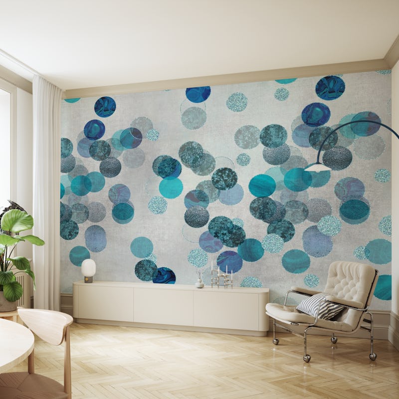 Shiny Glamour Dots Blue Aqua