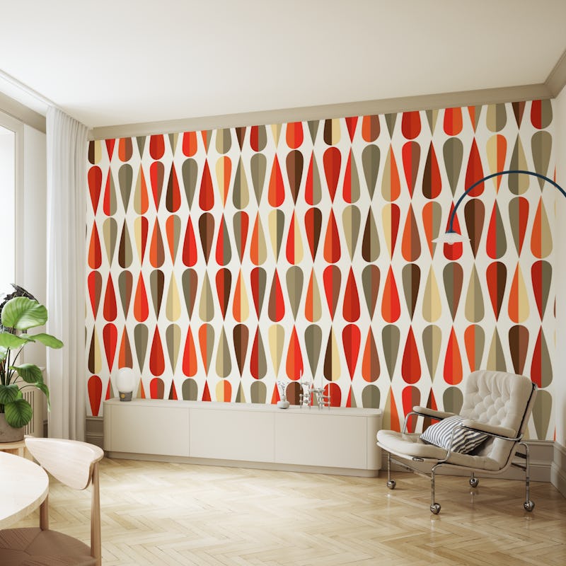 Mid century olive red