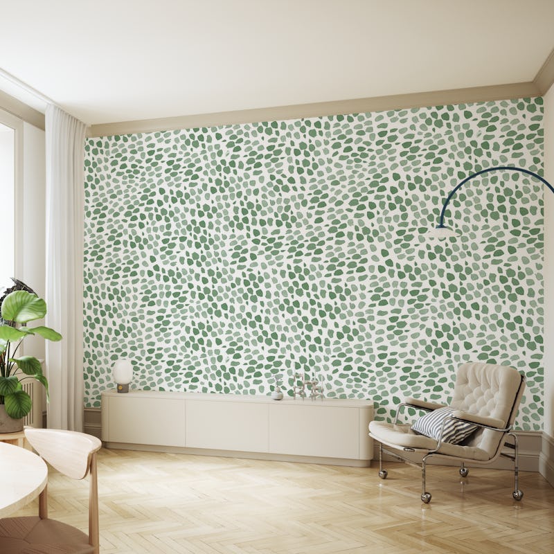 Watercolor Speckled Dots Green
