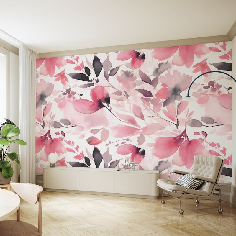 Pink Watercolor Flowers II