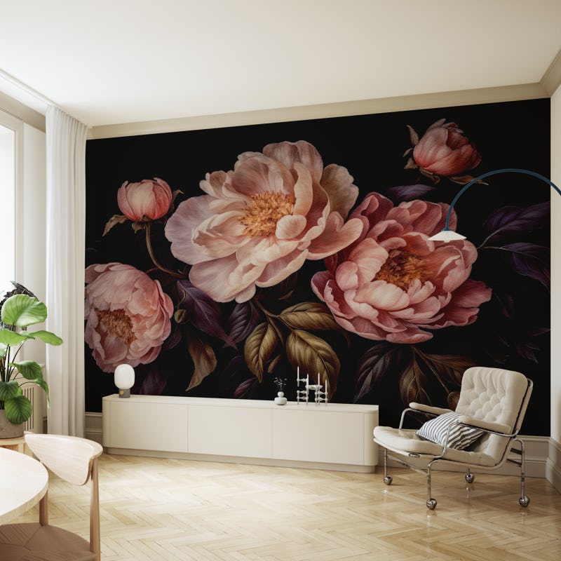 Moody Opulent Peonies Baroque Garden 1