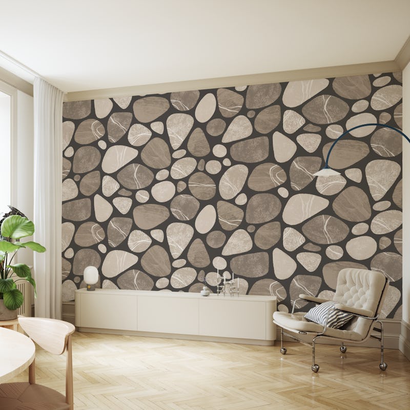 Pebble Serenity Stone Pattern Beauty Of Nature In Neutral Brown Beige Colors