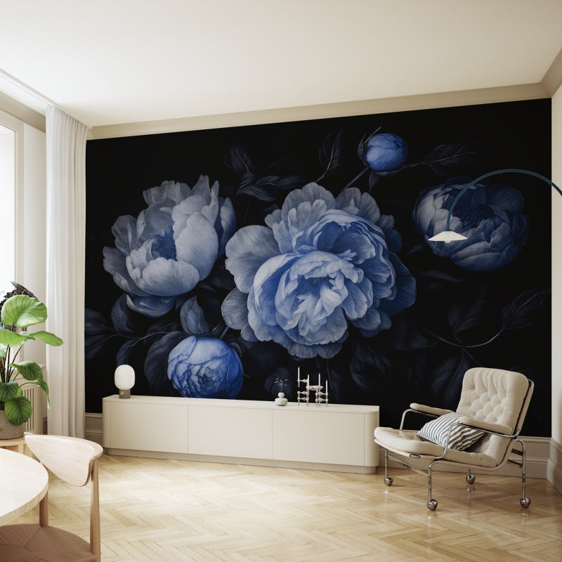 Blue Baroque Night Flowers Garden