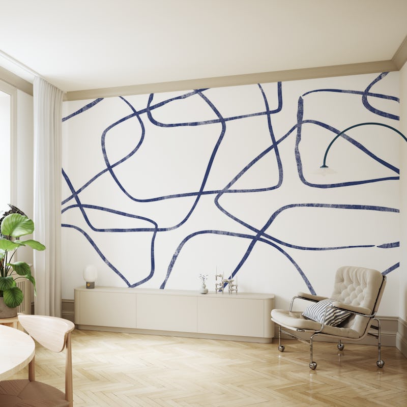 Abstract Shapes Line Blue