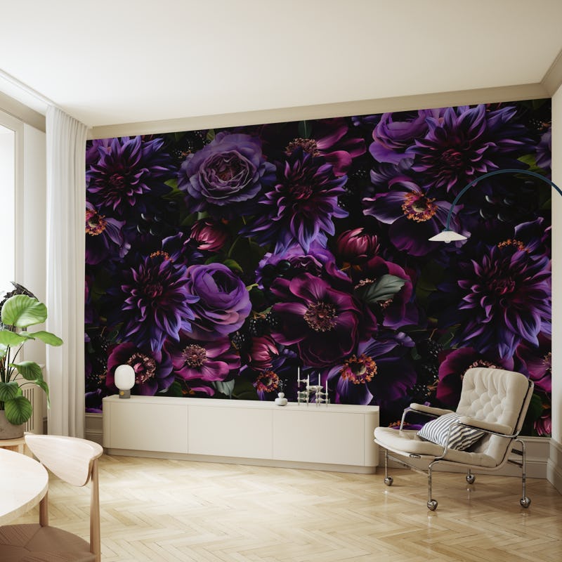 Baroque Maximalist Midnight Flower Garden