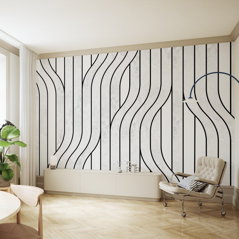 ABSTRACT LINE ART WHITE MARBLE