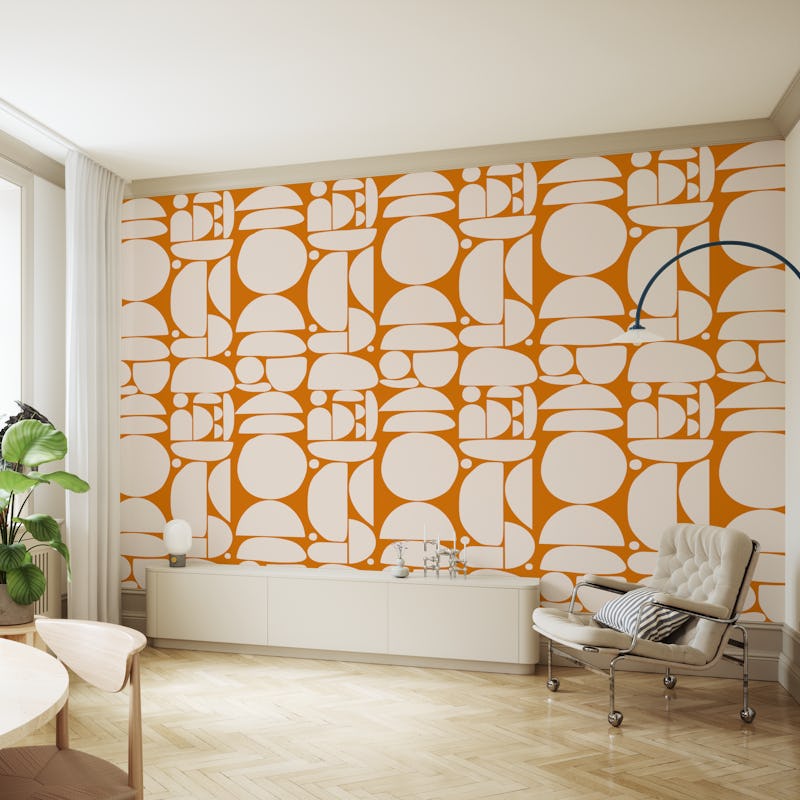 Beige Orange Cutout Shapes