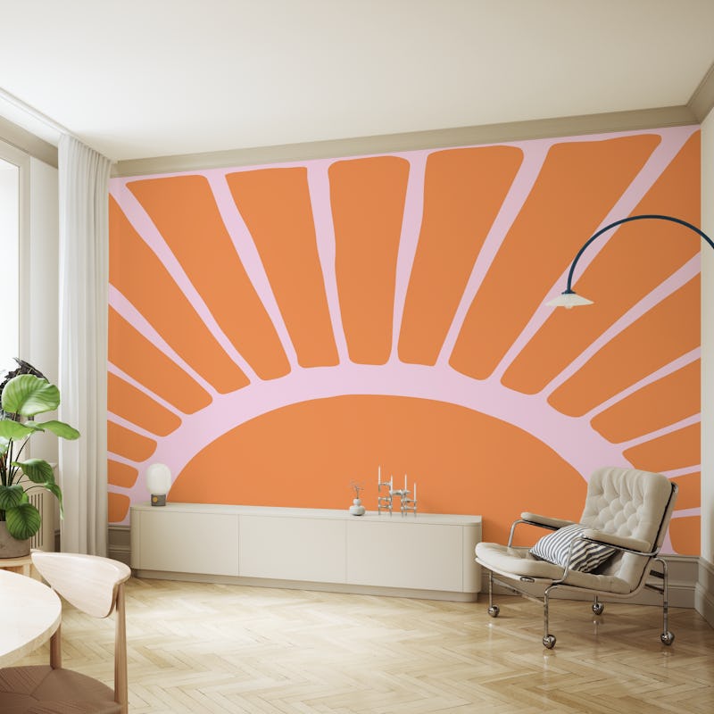 Modern Abstract Cutouts Sun Orange Pink