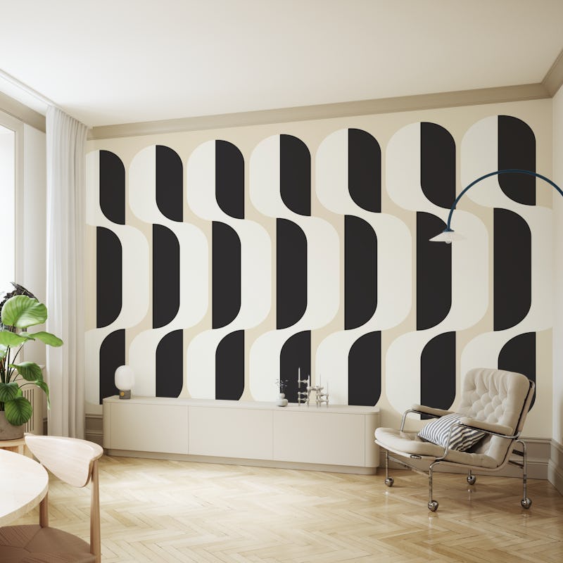 Vintage Abstract Stripe Wave Geometry