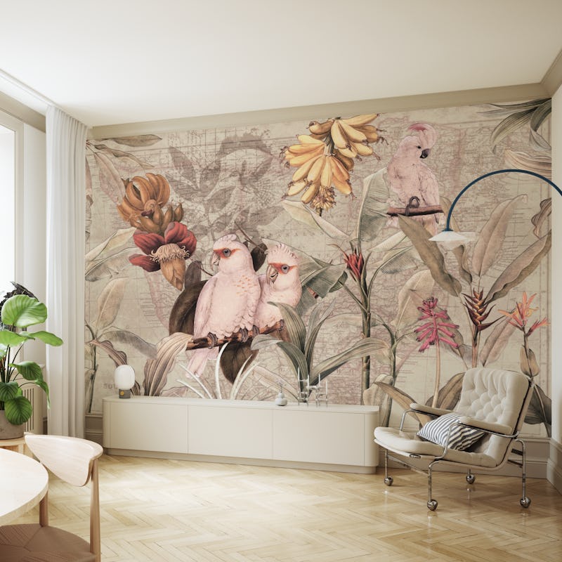Tropical Vintage Birds in Exotic Paradise