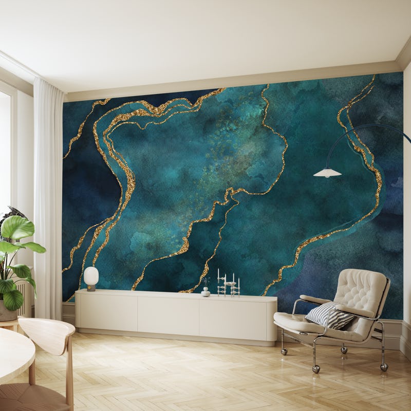 Teal And Gold Gemstone