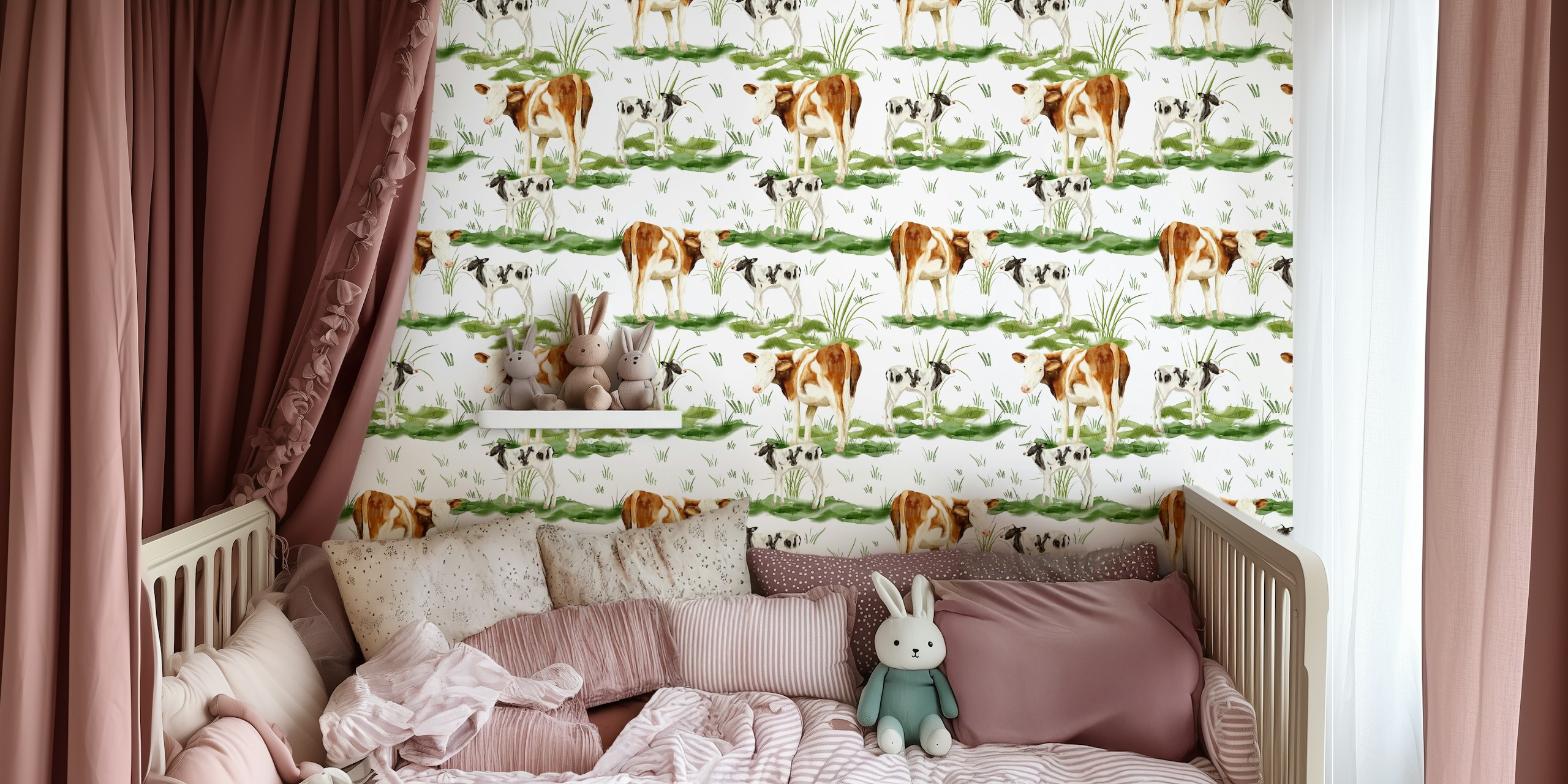 Countryside Cows wallpaper i et rum