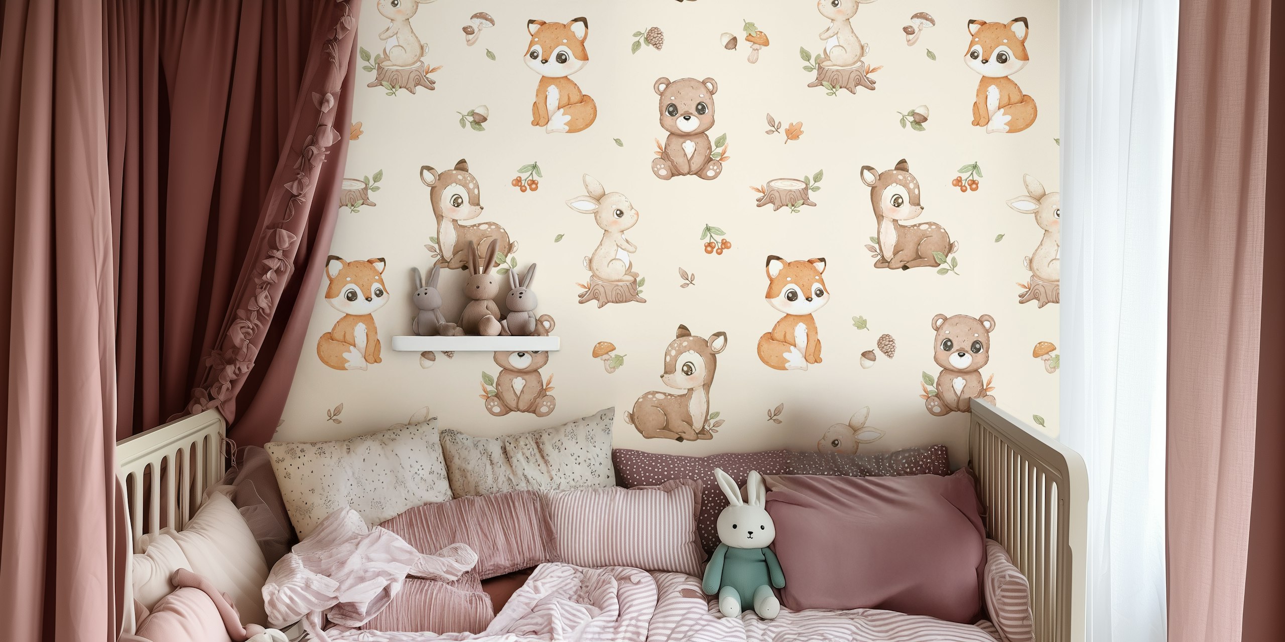 Tapeta Little Woodland Friends w pokoju