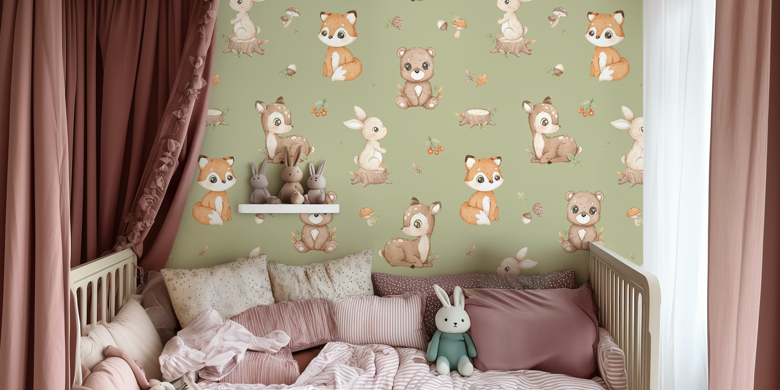 Tapeta Little Woodland Friends w pokoju