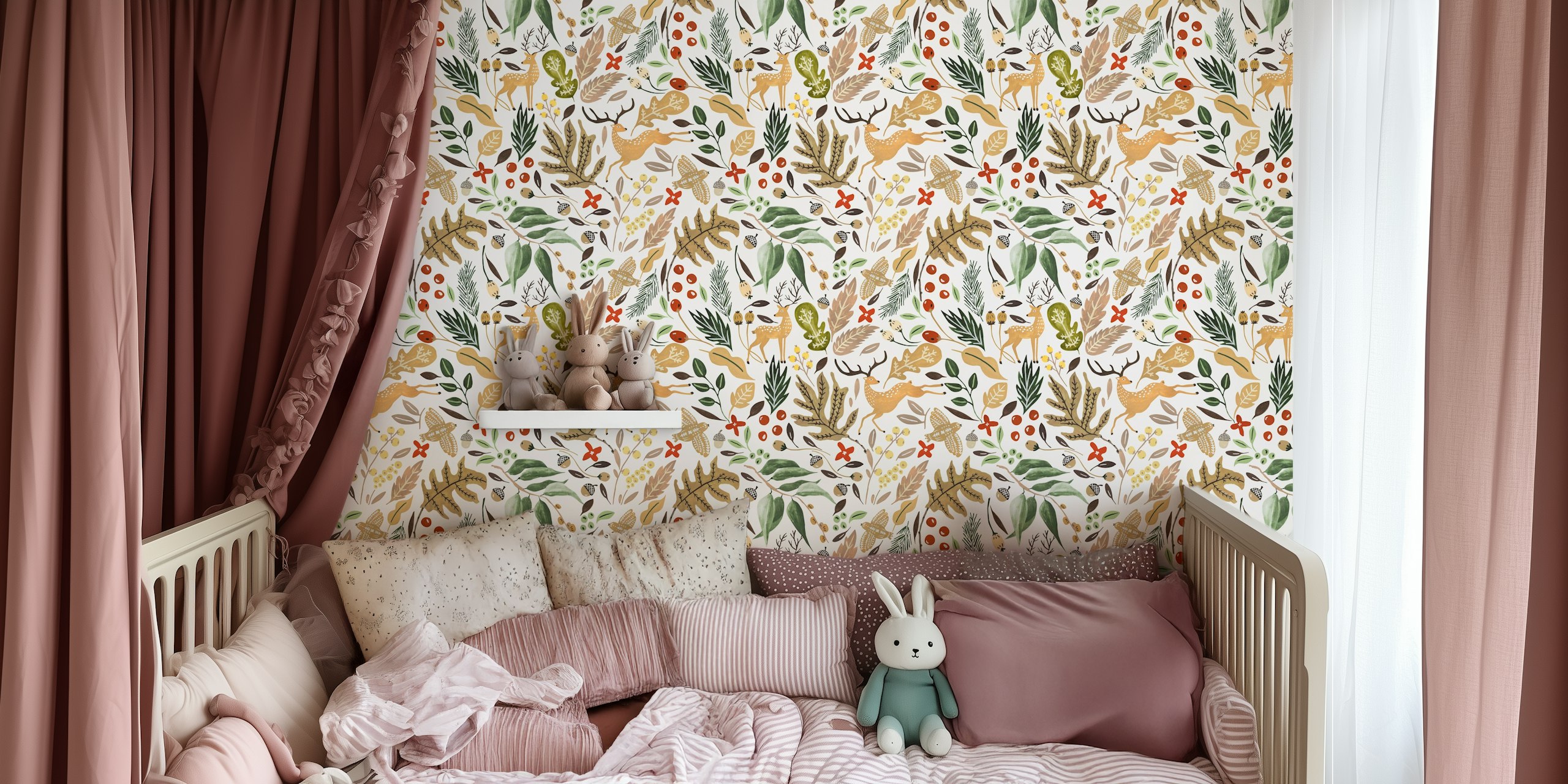 Noël wild nature wallpaper design dans une pièce