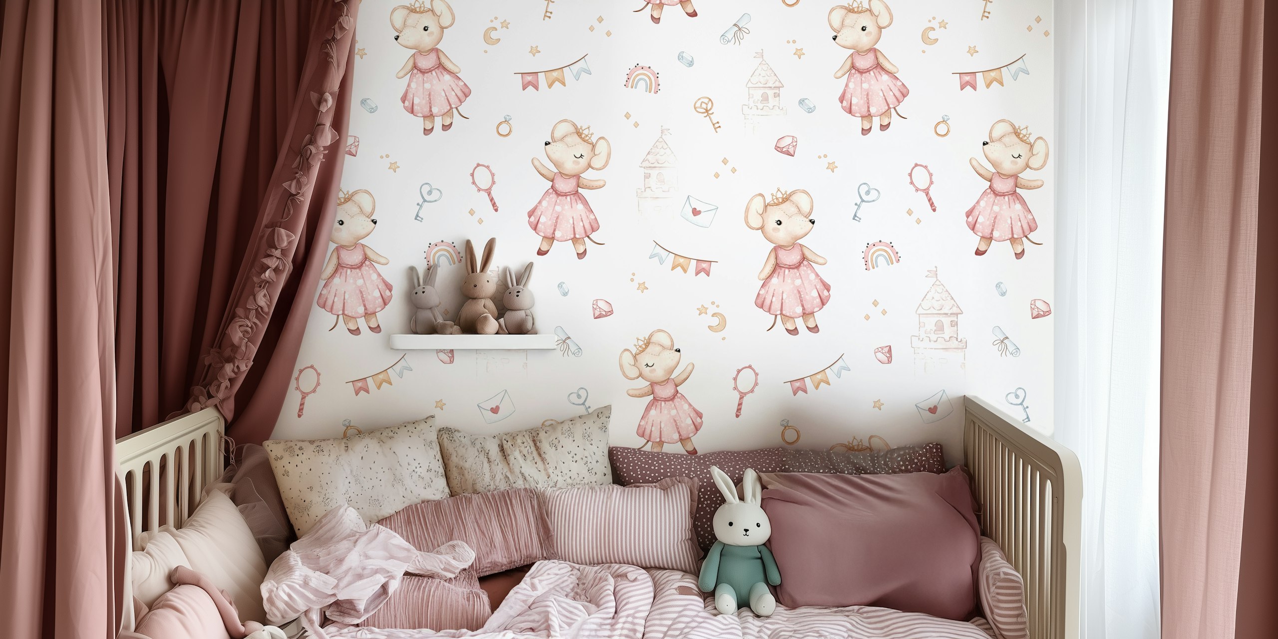 Tiny Princess wallpaper design in a room