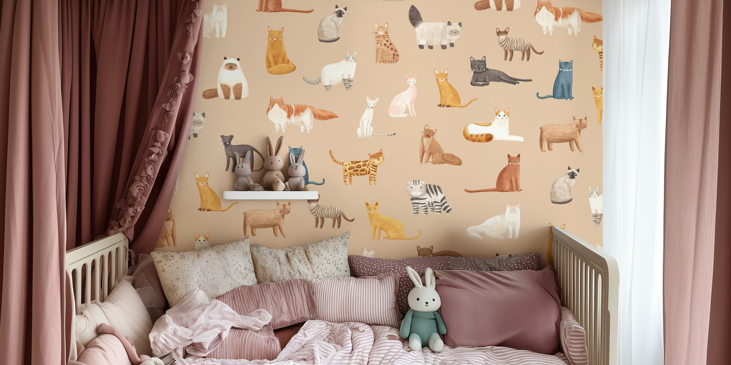 Cute cats gathering Tapetdesign