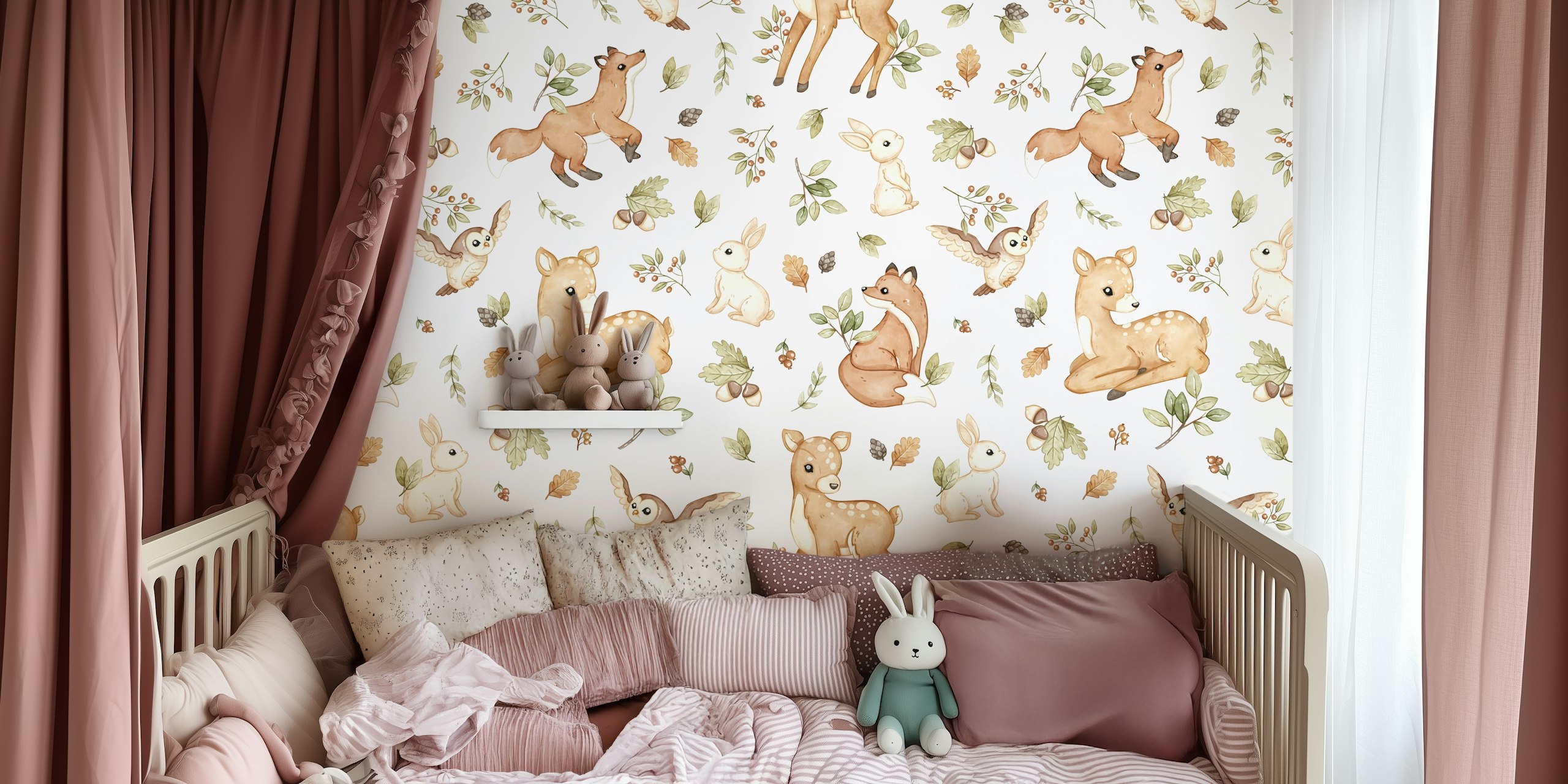 Woodland Wonders wallpaper design in a room