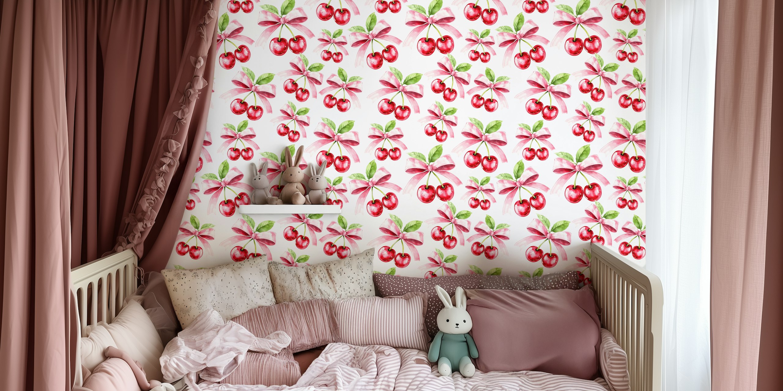 Vintage Cherry Bliss Elegance σχέδιο ταπετσαρίας