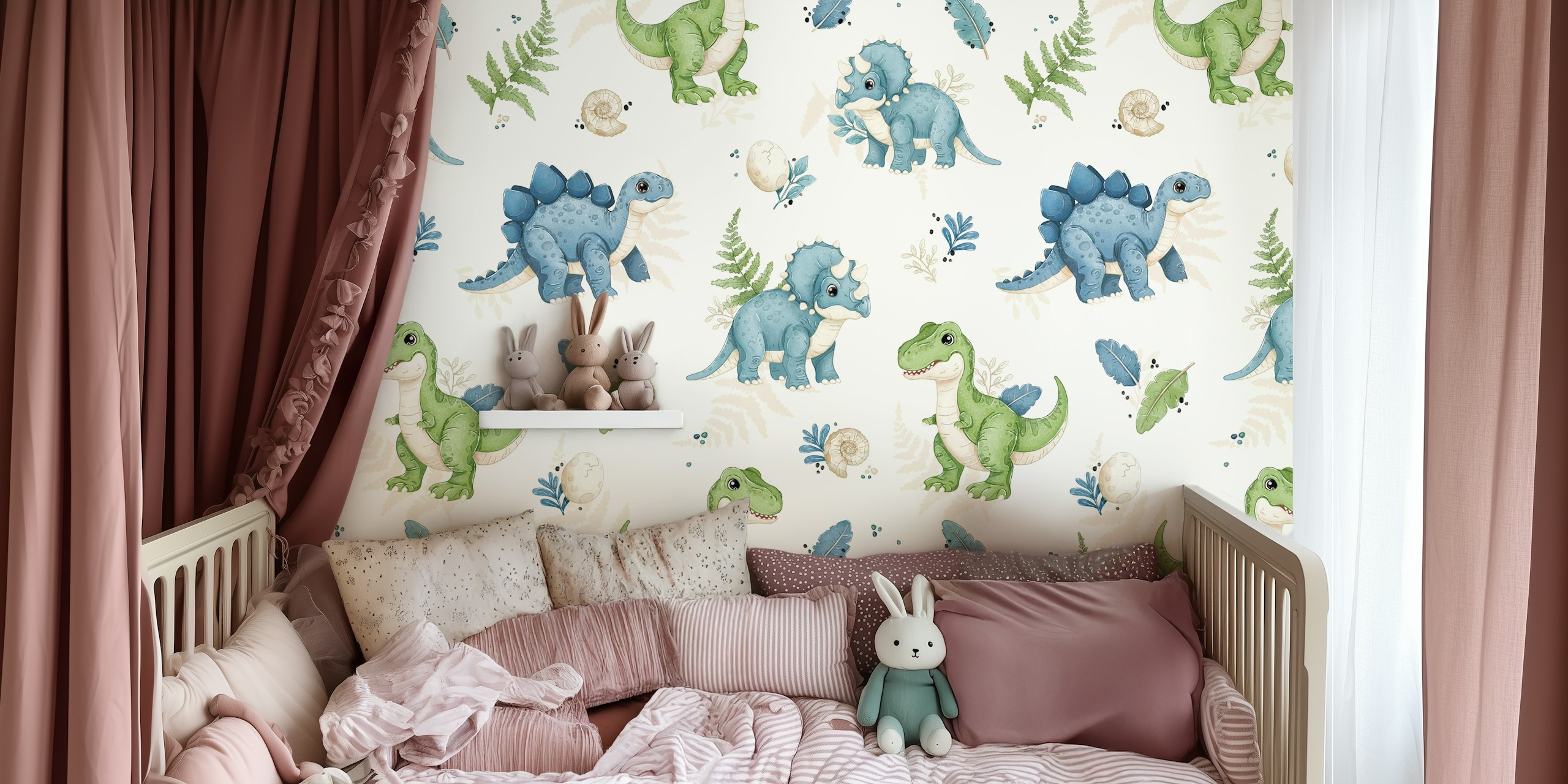 Dino Pals μπεζ ταπετσαρία σε ένα δωμάτιο