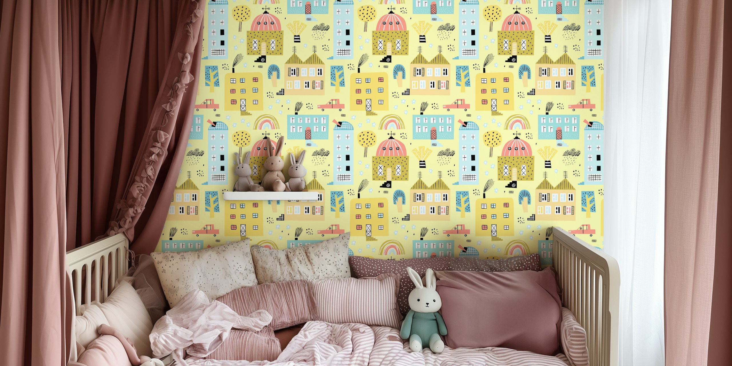 Design de papier peint Playful Building Patterns