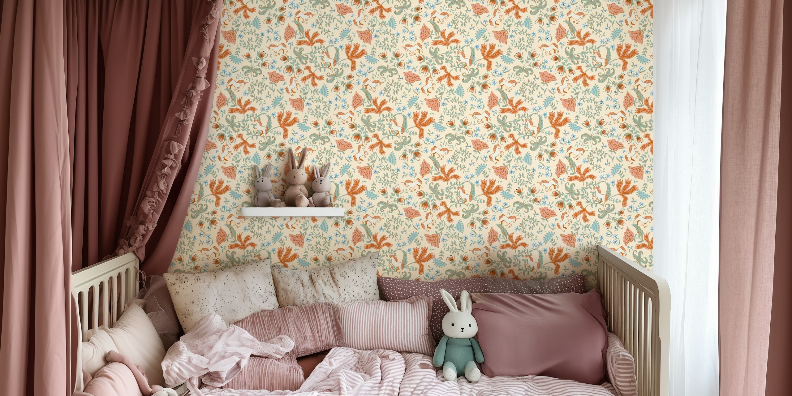 Unicorns tapettisuunnittelu huoneessa