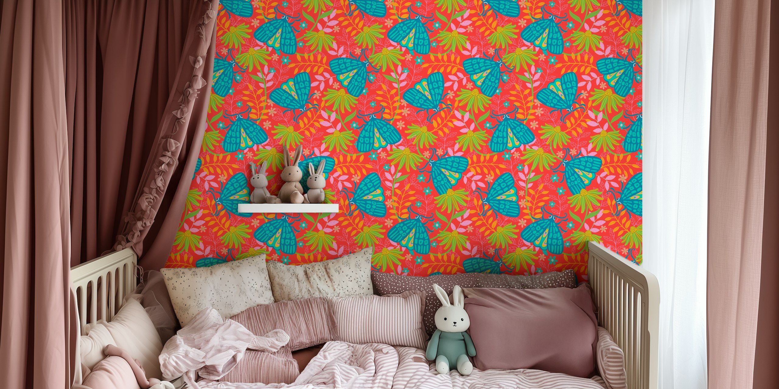 Tangled Garden Moths Tapeta U Sobi