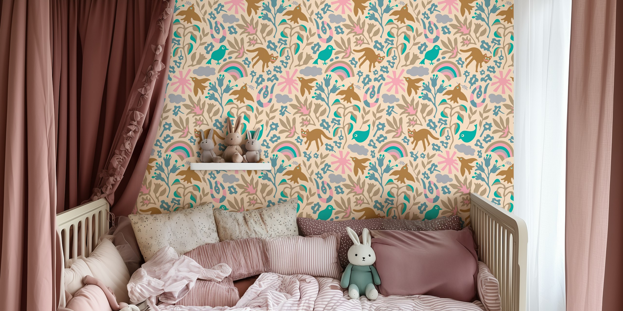 Land Of Plenty Kids Nature papel de parede em um quarto