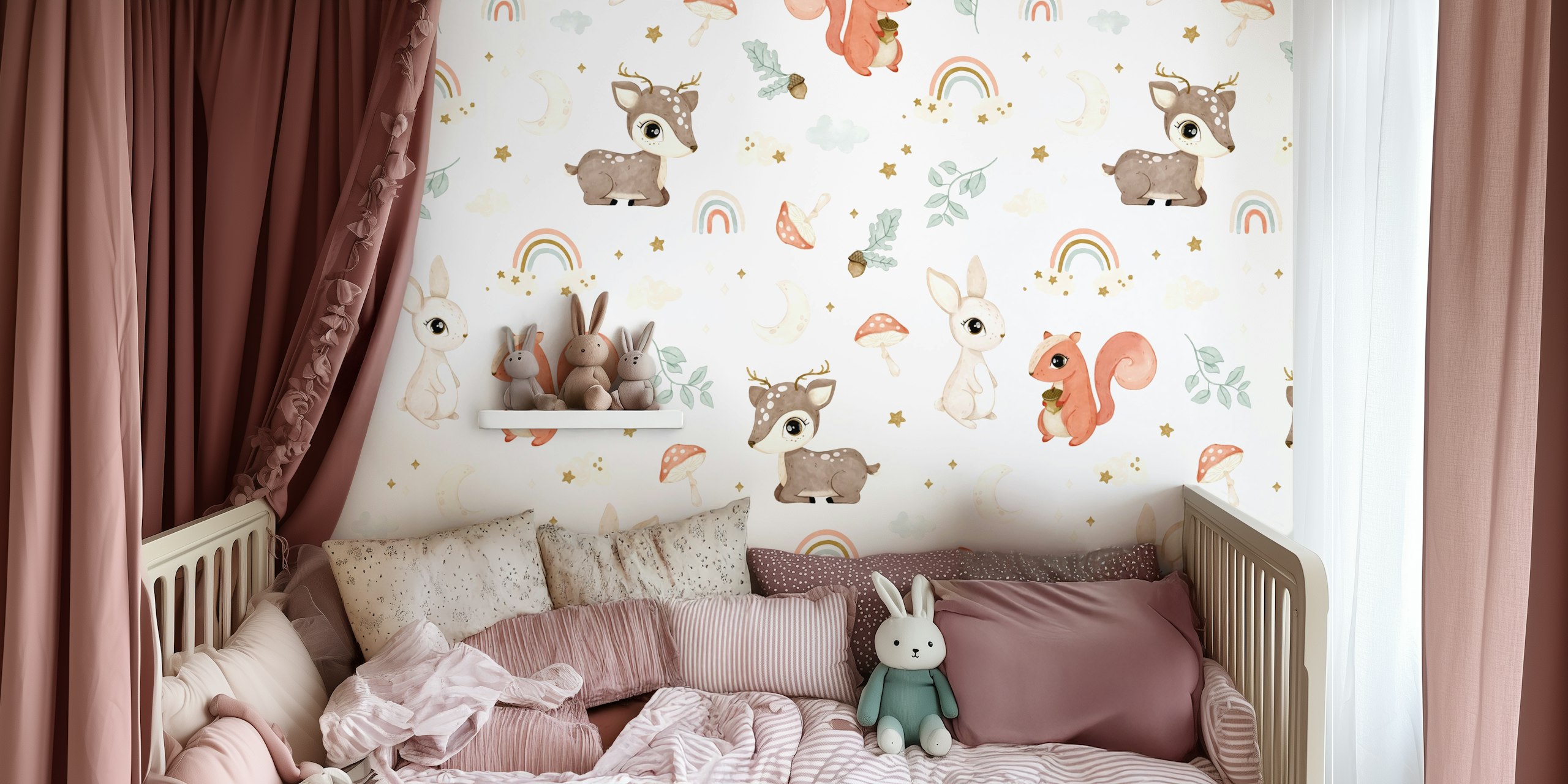 Papier peint Woodland Wonderland dans un décor de pièce
