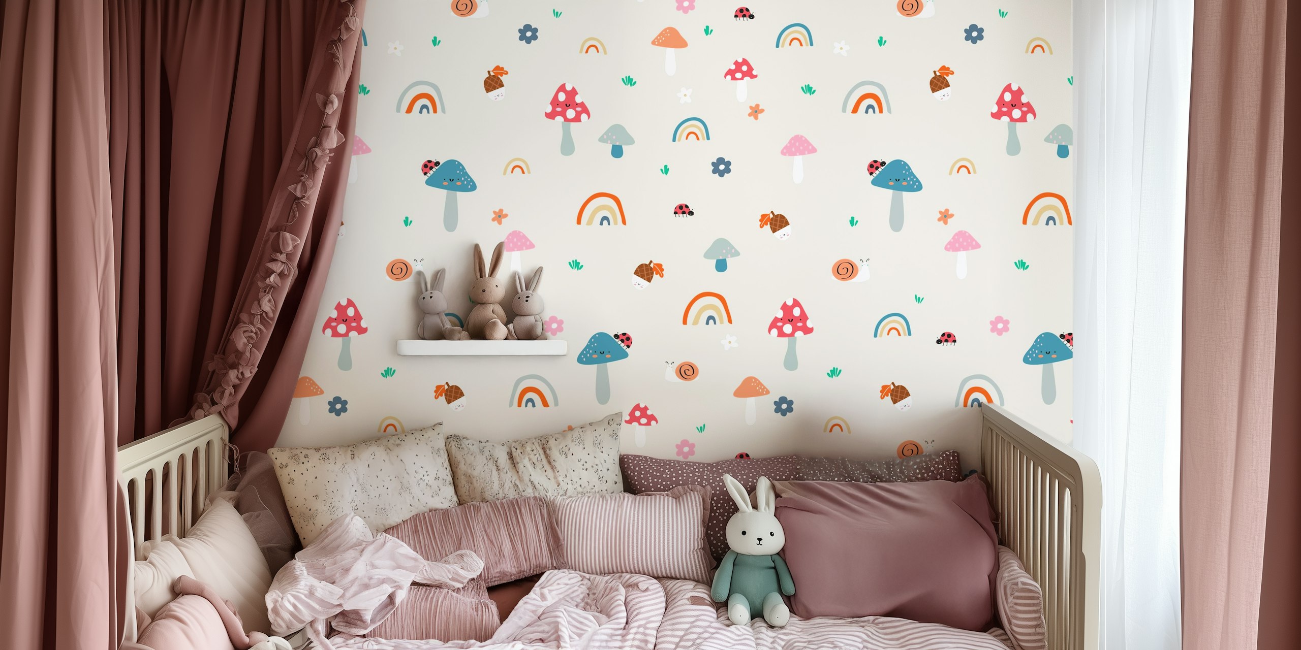 Forest Mushroom Floor tapet i et rom