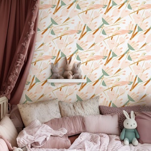 Blush Florals with Birds on White