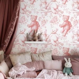 Toile Forest Bears - Pink