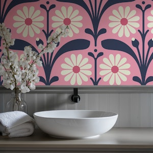 Elegant Daisy Design in Pink - L