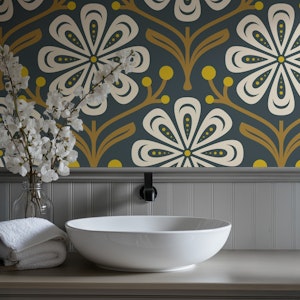 Elegant Daisy Flair in Brown - L