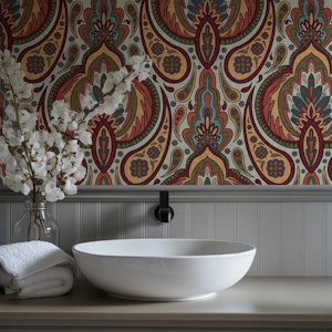 Heritage Paisley in Burnished Reds & Golds
