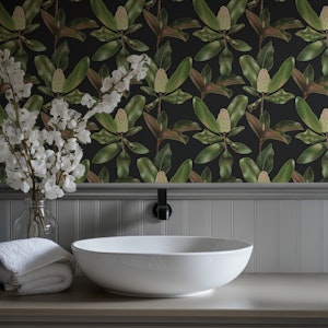 Magnolias green leaves