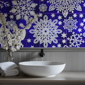Snowflakes Pattern on Tartan Background 6