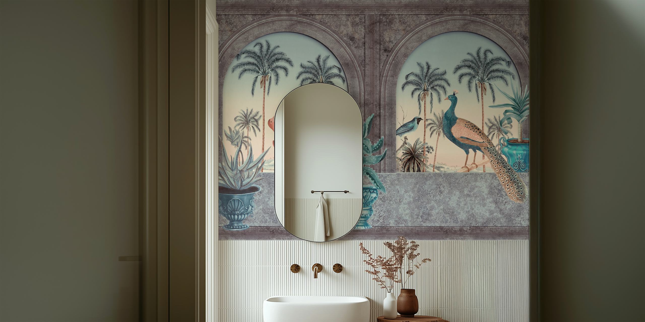Sultans Palace With Birds wallpaper in a room