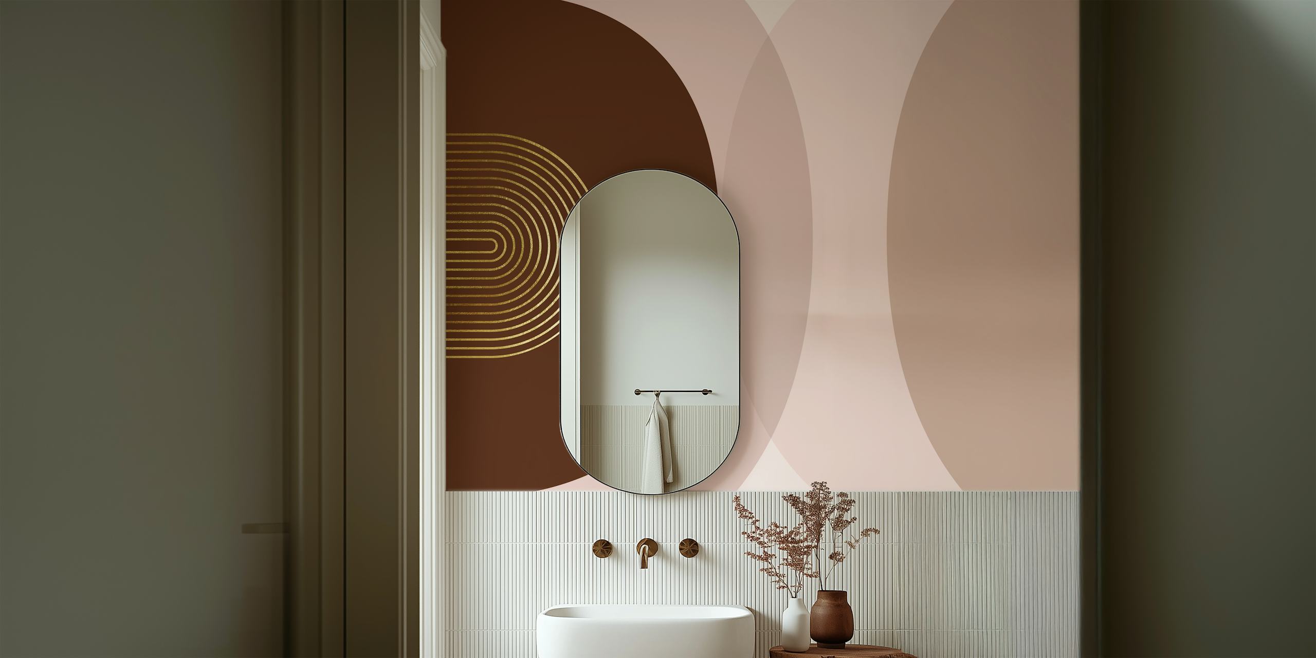 Modern Mid Century 1 tapet i ett rum