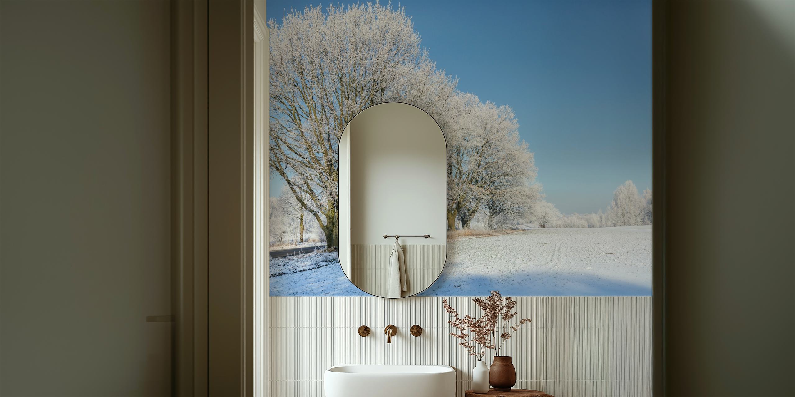 Winter Idyll In The North tapeta w jasnym pokoju