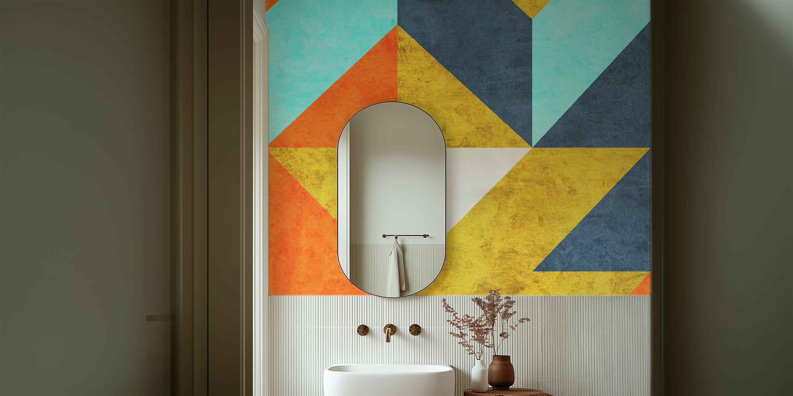 Geometric with Triangles 8 wallpaper in a room