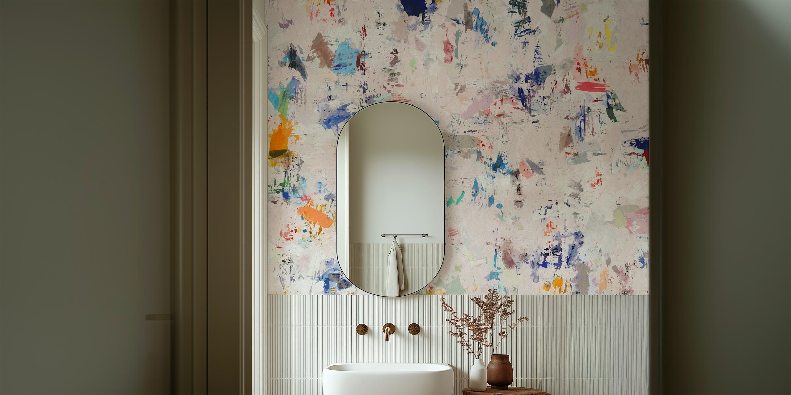 Random Brush Strokes 4 wallpaper in a room