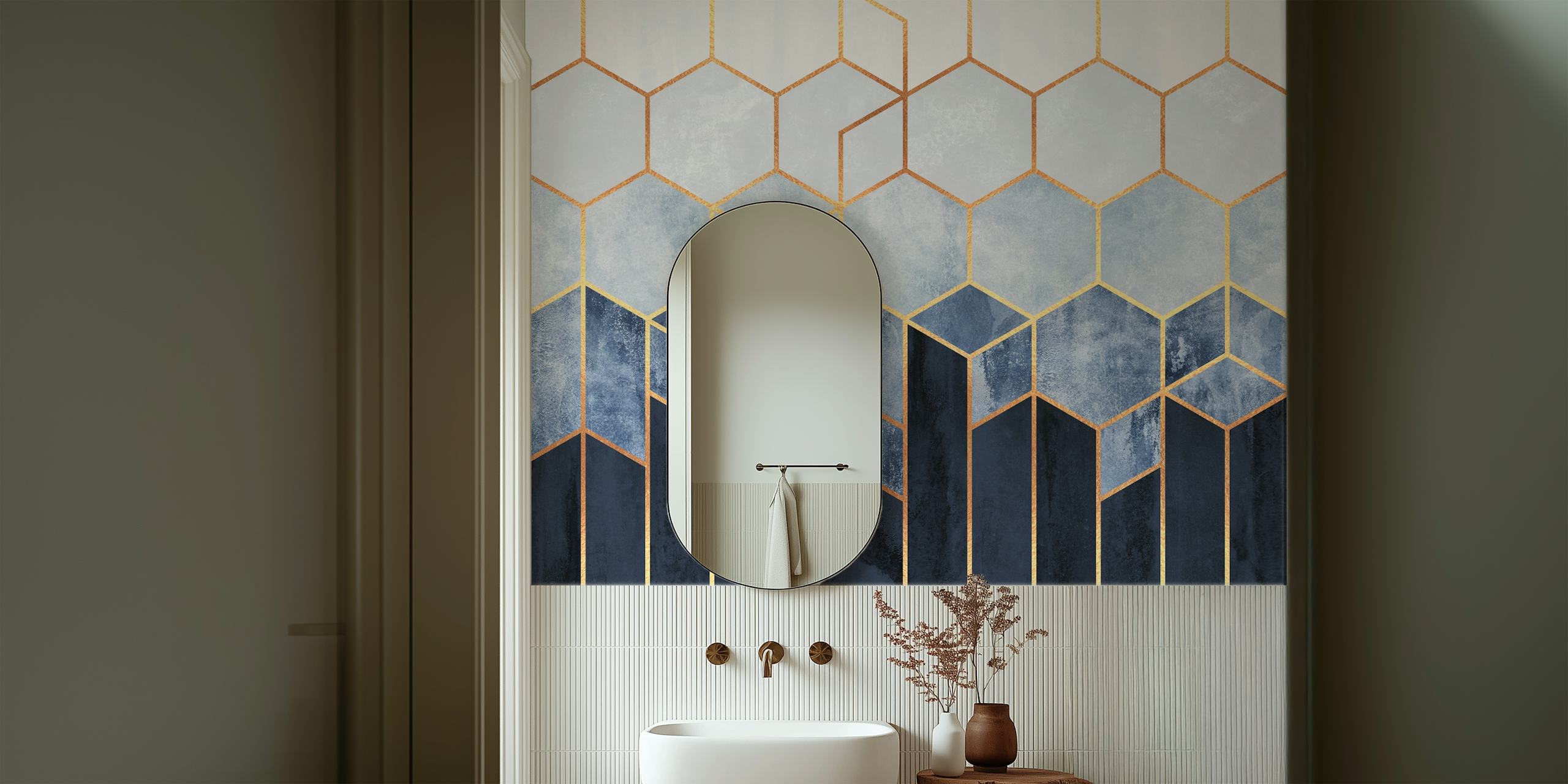 Fantastisk udstilling af Soft Blue Hexagons