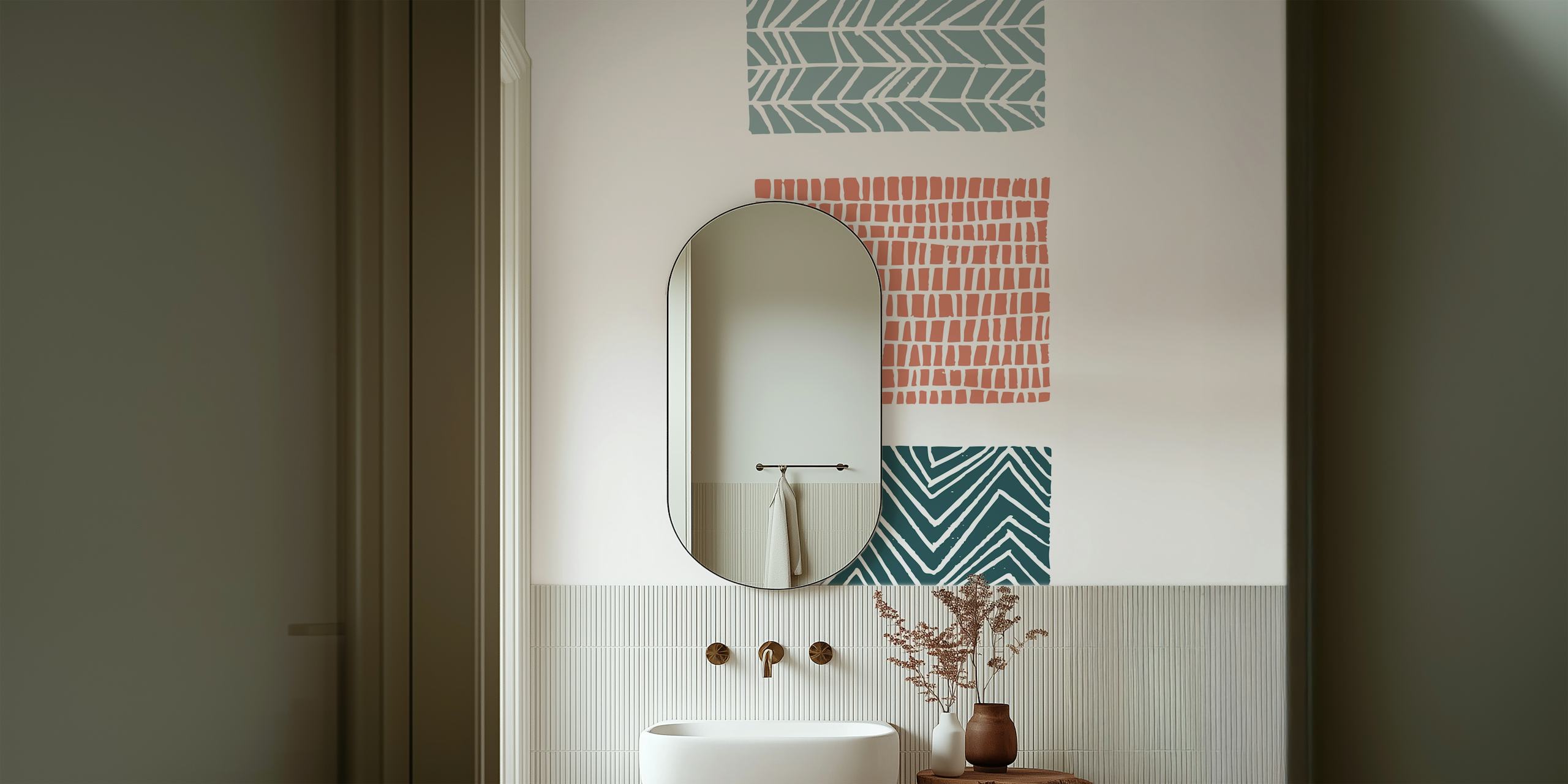 Lines wallpaper design in a room