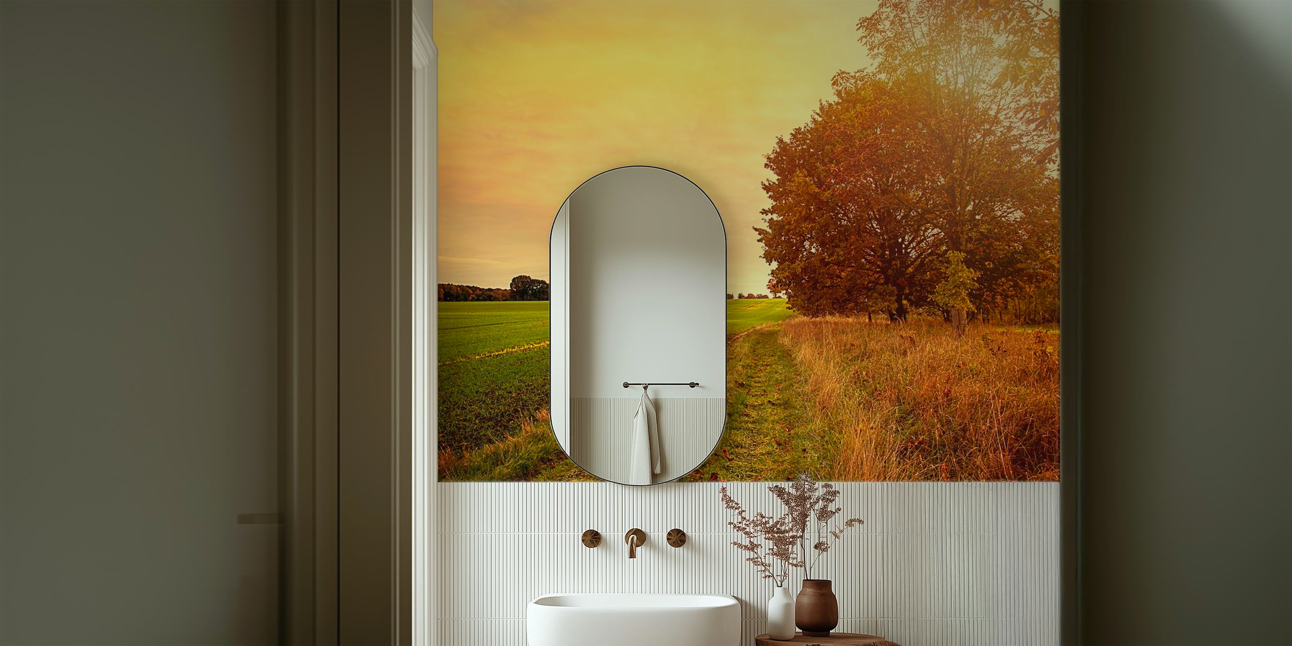 Tapeta Autumn Walk v nastavení místnosti