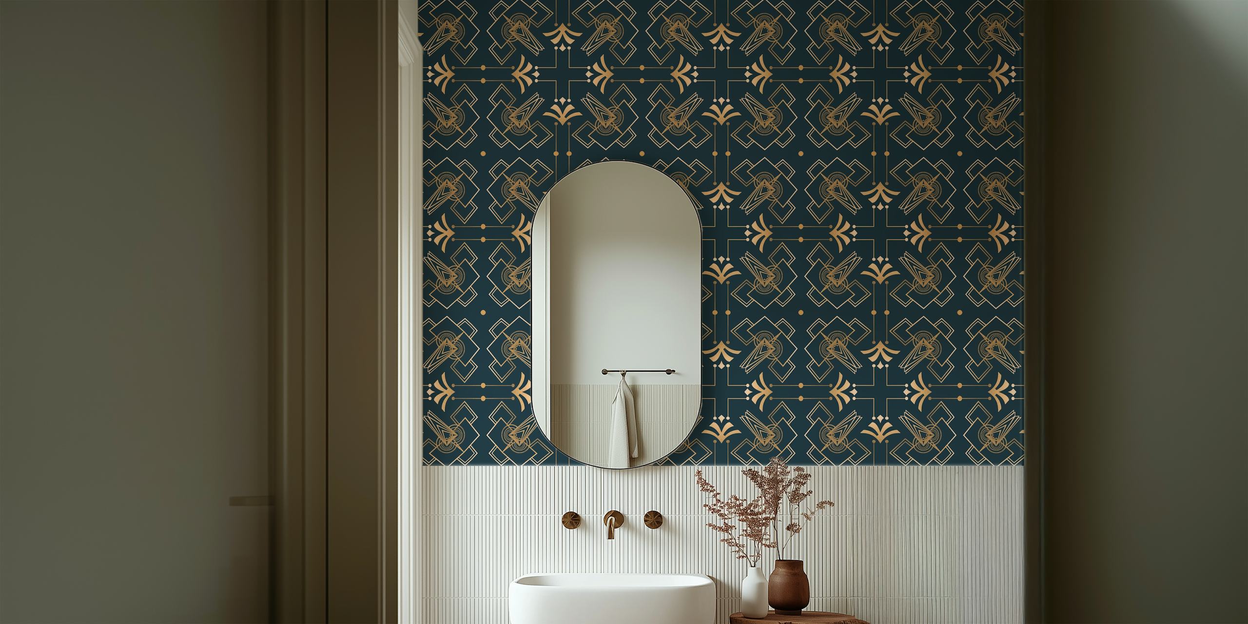 Diseño de papel tapiz elegante y distintivo Art Deco